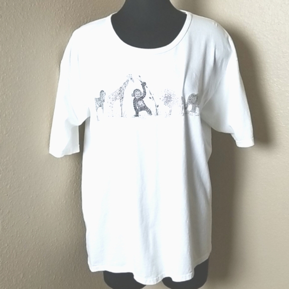 Christine Alexander White African Animal Safari Shirt - Picture 1 of 7